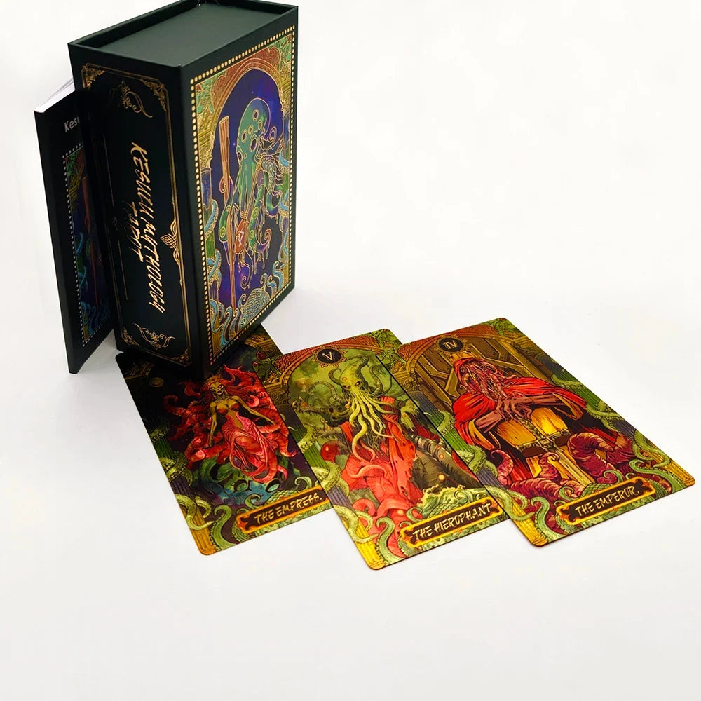 Third Generation Kesuru Gold Foil Tarot 3D Visual Effects Divination Cards With Laser Technology In Beautiful Gift Box
