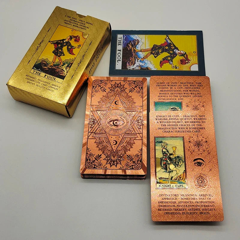Cost Worthy Luxe Gold Foil Tarot Deck With Nice Plastic Package Board Game of Oracle Cards For Beginners