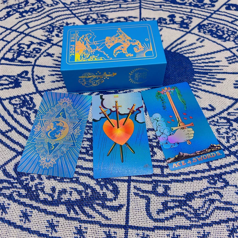 Elegant Board Game Gold Foil Tarot Card Good Gift Divinative Oracle Cards Telling the Fortune Future and Love