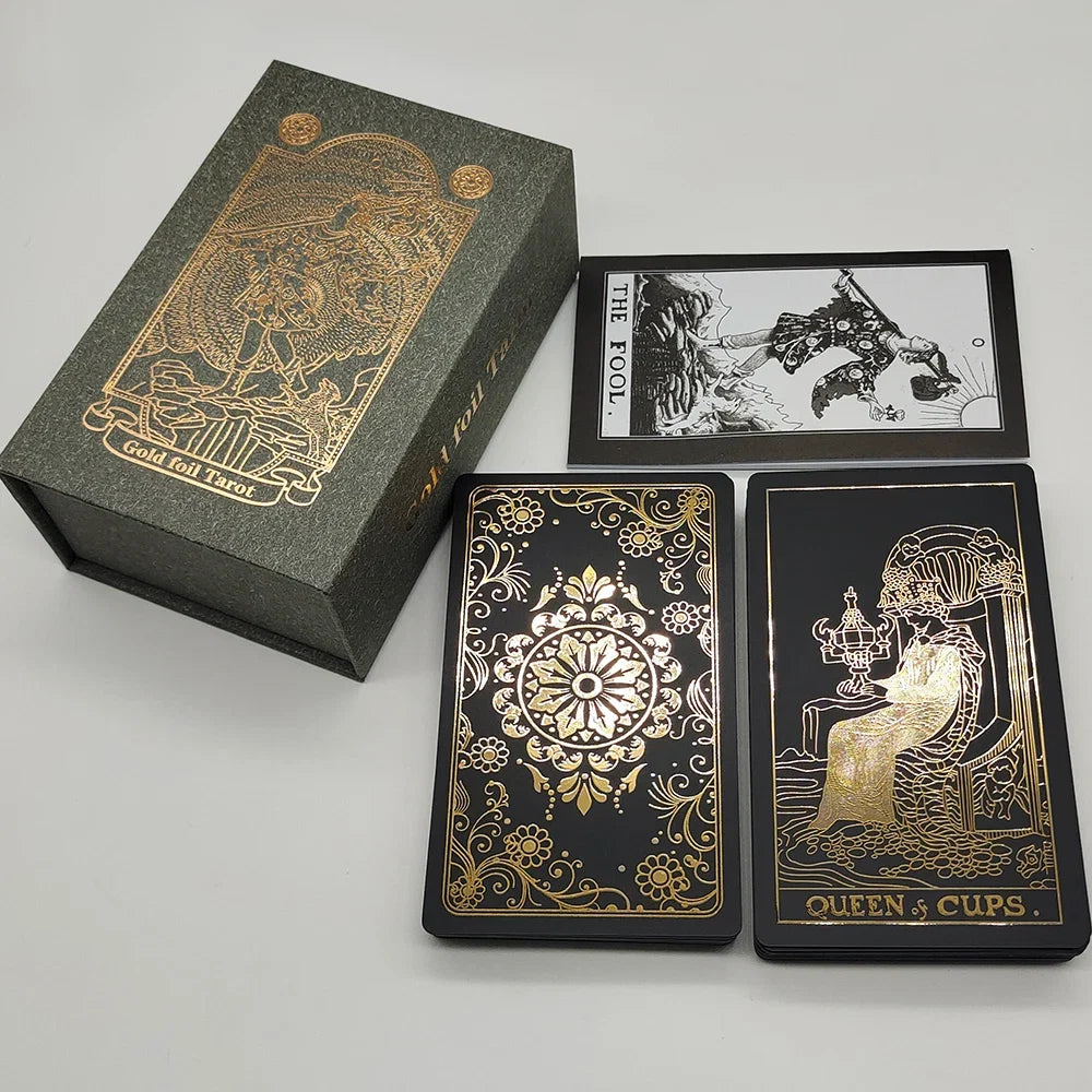Fantastic 80 Pieces Silver foil Tarot Cards Waterproof PVC Quality With Flip Box As A Luxury Gift