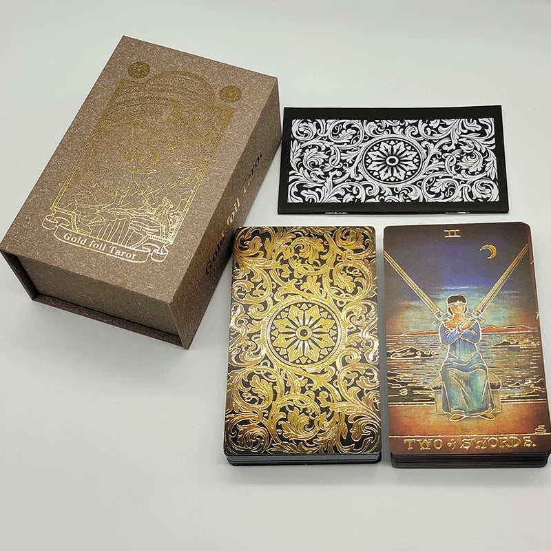 Fantastic 80 Pieces Silver foil Tarot Cards Waterproof PVC Quality With Flip Box As A Luxury Gift