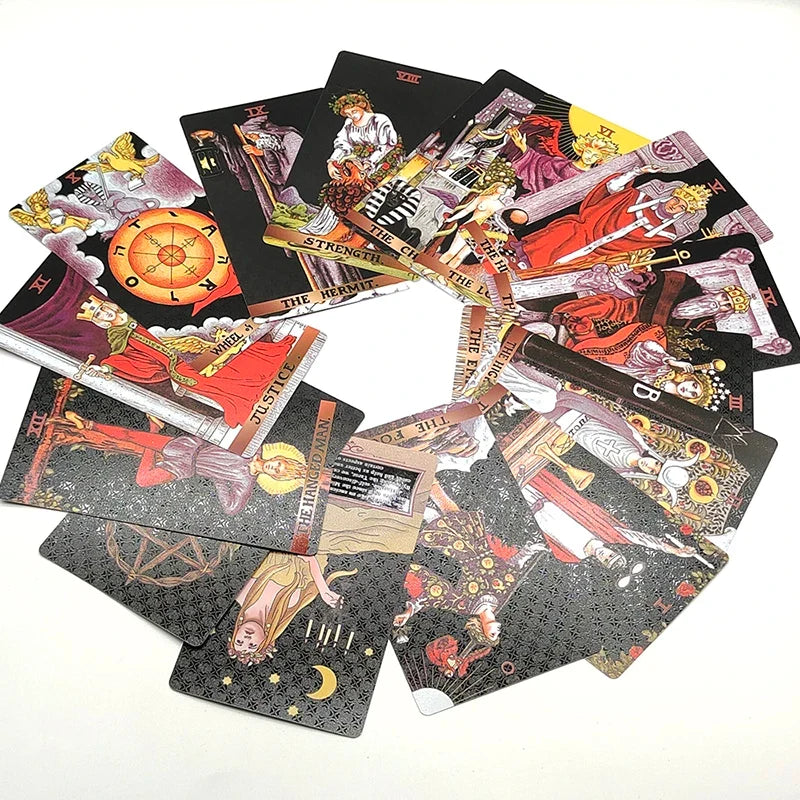 Water Proof 78 Card PVC Tarot Deck With Plastic Package Divination Board Game Fortune Telling Oracle Set For Beginners