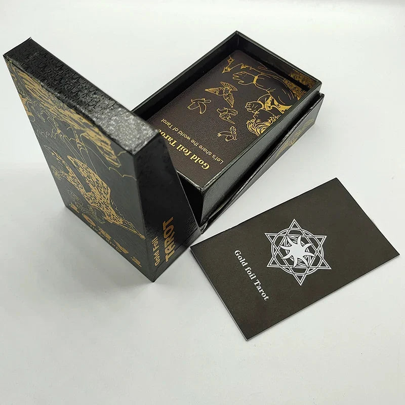 New Version Premium Quality Gold Foil Tarot Divination Oracle Cards With Colorful Illustrated Manual and Megnetic Box