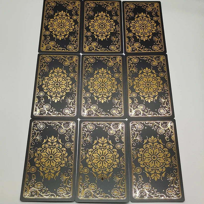 New Version Black Hot Stamping Gold foil Tarot Cards Plastic Rider Oracle Deck For Beginners And Collectors