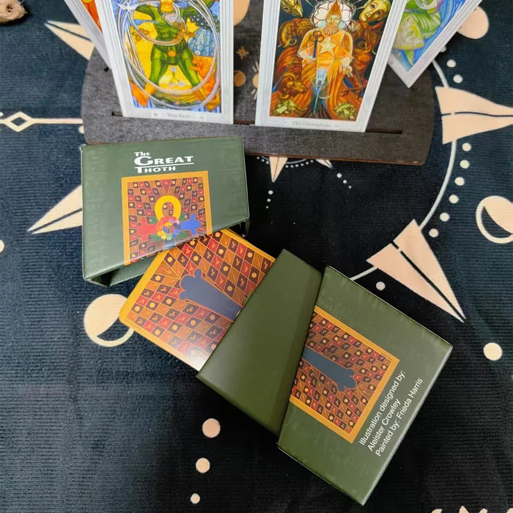 Thoth Tarot Cards 80 Cards 3 Magicians Oracle English Divination America Edition Board Playing Games In Irregular Gift Box
