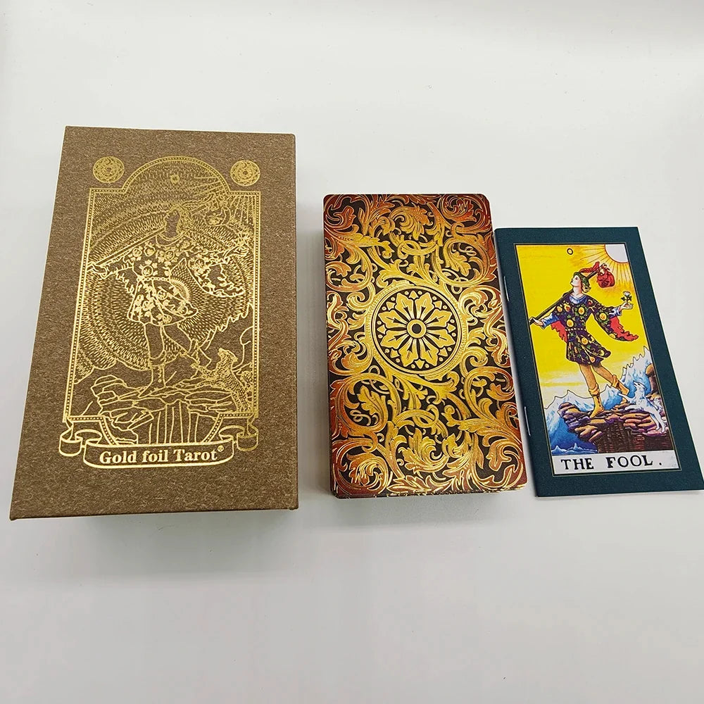 New Arrival Gorgeous Plastic Card Game Vintatge 3D Tarot Luxe Waterproof Glazed Divination Cards With Glitter effect