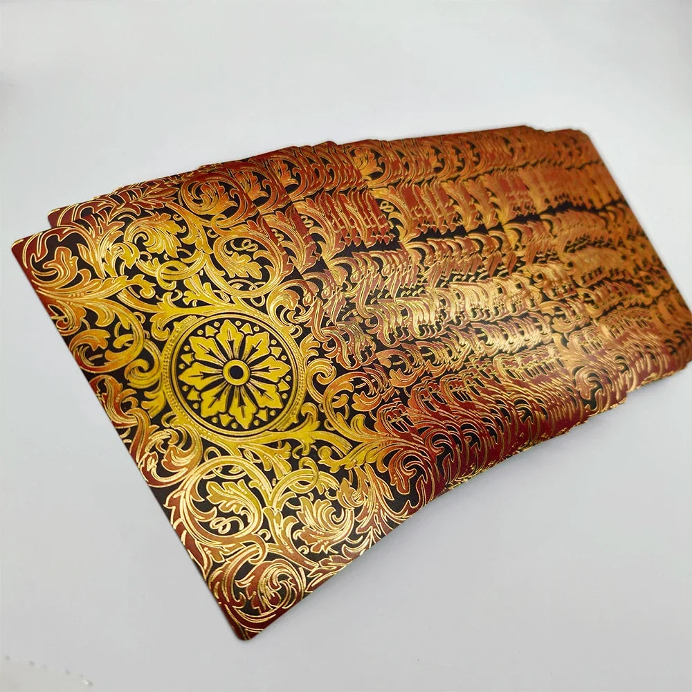 New Arrival Gorgeous Plastic Card Game Vintatge 3D Tarot Luxe Waterproof Glazed Divination Cards With Glitter effect