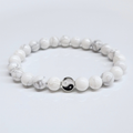 Howlite Yin Yang Round Bead Bracelet 8mm - The Anger Eater