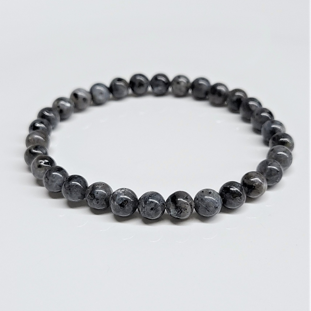 Larvikite Round Bead Bracelet - Stone of Grounded Expansion