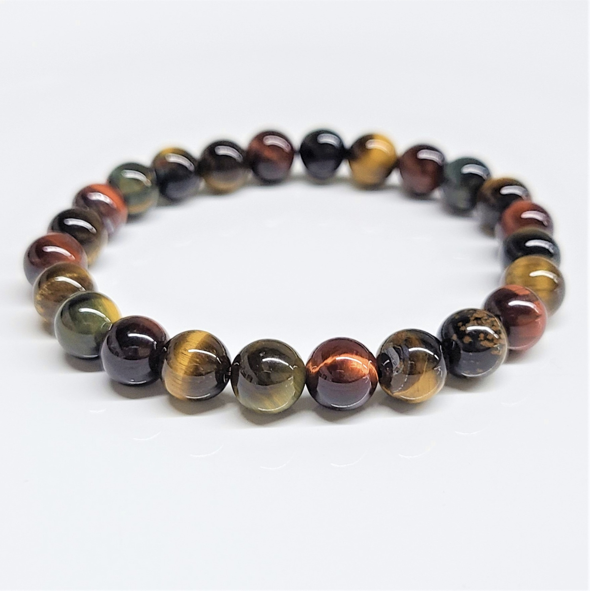 Multi-Color Tiger Eye Round Bead Bracelet - Personal Power
