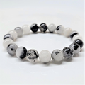 Tourmaline in Quartz Round Bead Bracelet - Grounded Light & Divine Protection