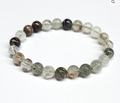 Green Phantom Quartz Round Bead Bracelet 8mm