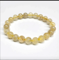 Rutilated Quartz Round Bead Bracelet - Stone of Illumination & Manifestation