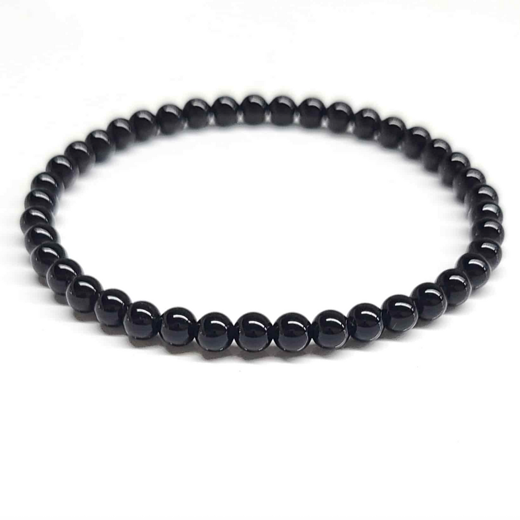 Black Onyx Round Bead Bracelet - Gentle Protection