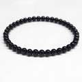 Black Obsidian Round Bead Bracelet