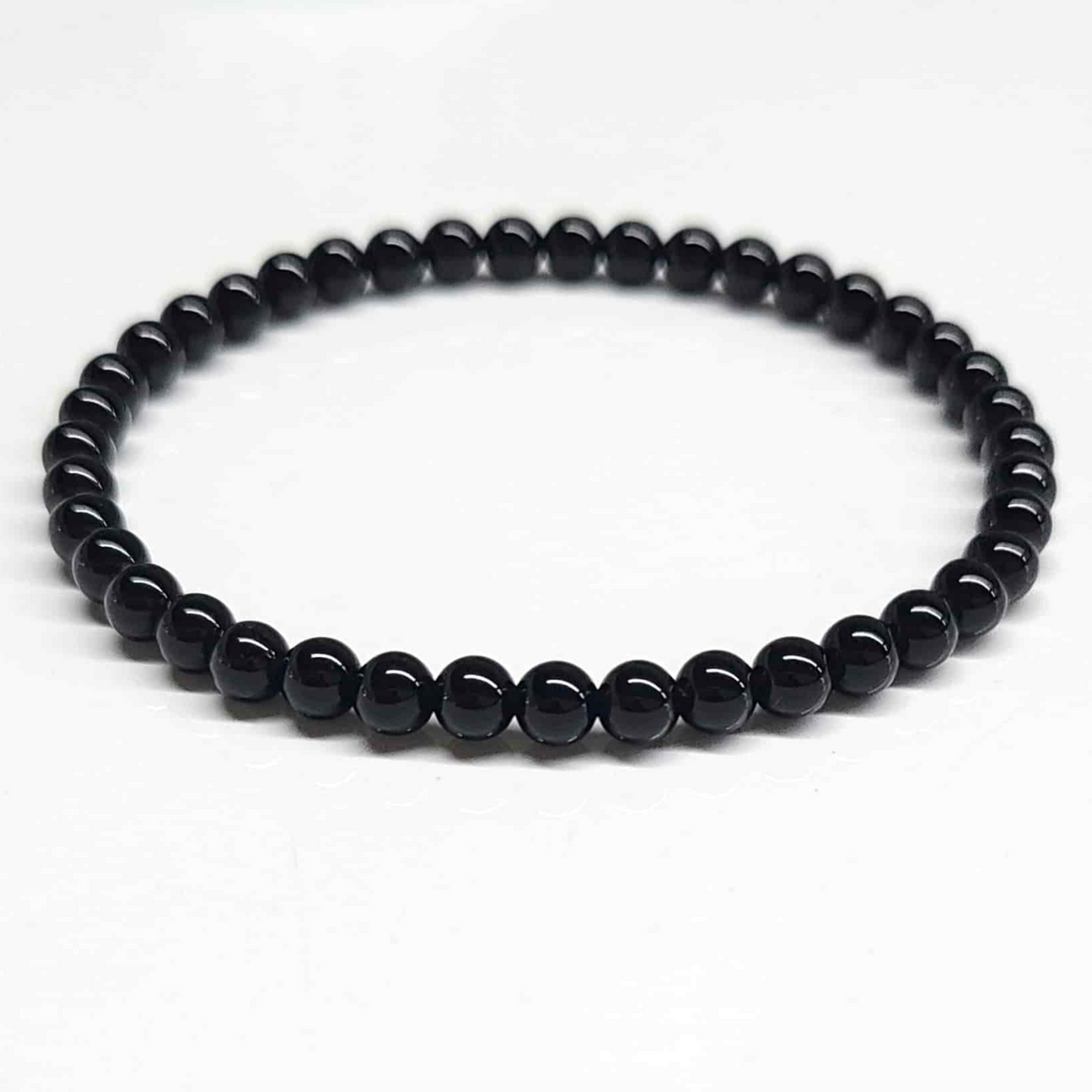 Black Obsidian Round Bead Bracelet
