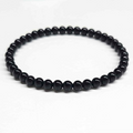 Black Tourmaline Round Bead Bracelet - Energy Filter