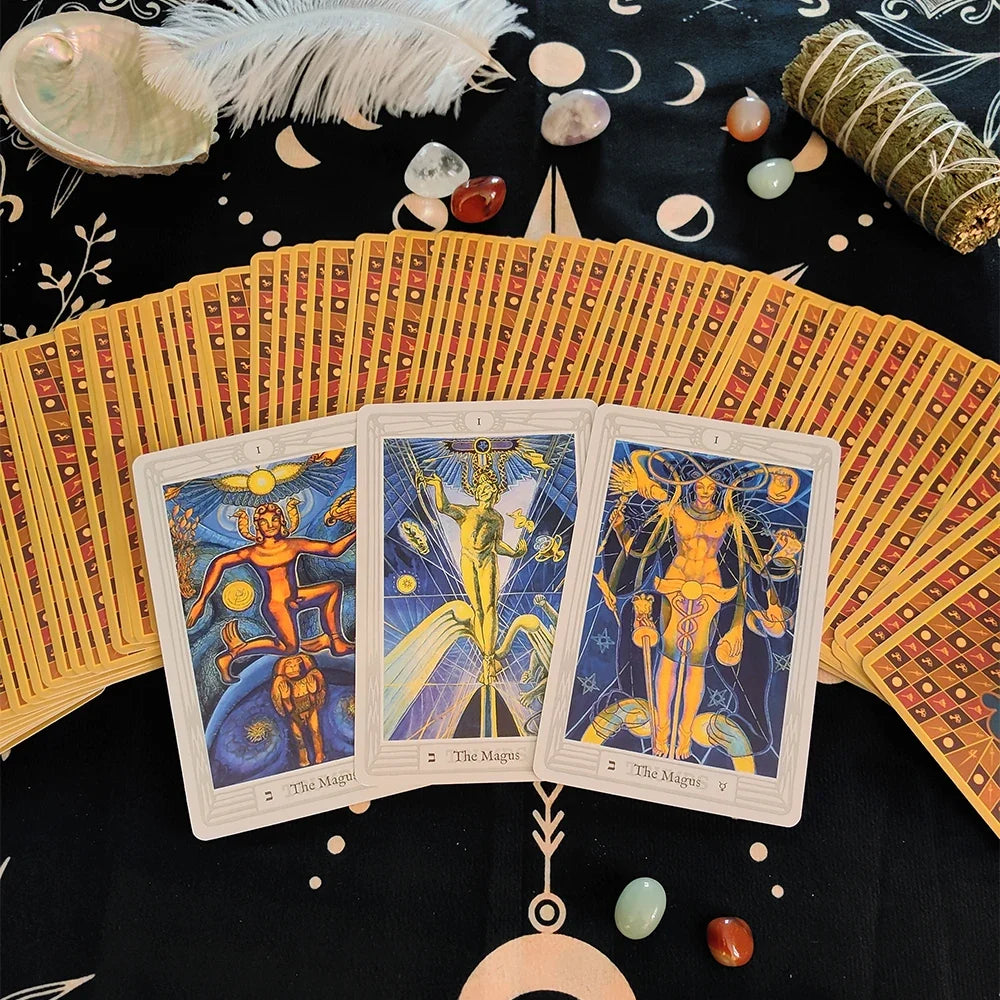 14.8x9.5cm Super Large Thoth Cards 3 Magicians Oracle Deck America Edition Tarot Board Games in Gift Box for Party or Collectors