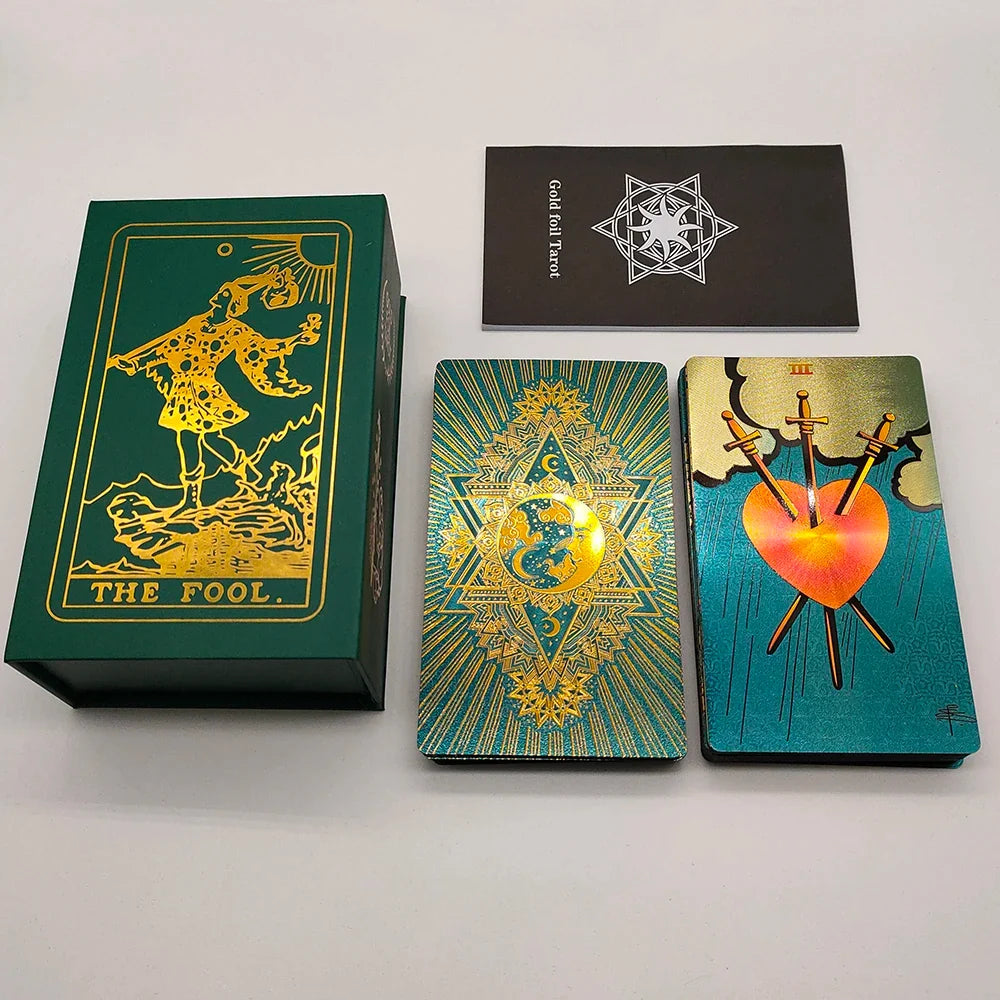Classical Gold Foil Waterproof Tarot Cards With Megnet Box As Special Gift
