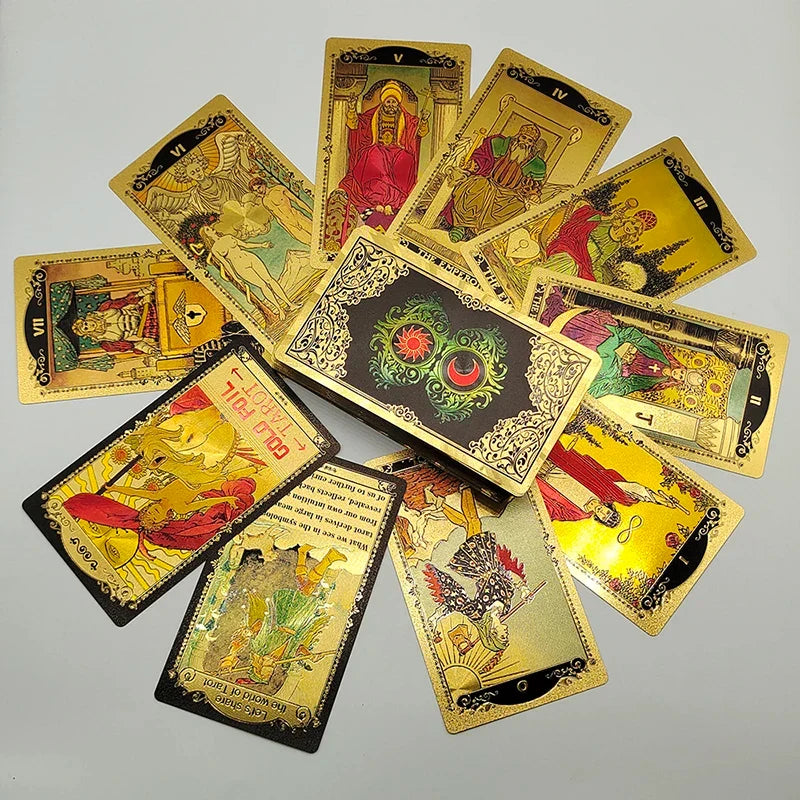 New Version Premium Quality Gold Foil Tarot Divination Oracle Cards With Colorful Illustrated Manual and Megnetic Box