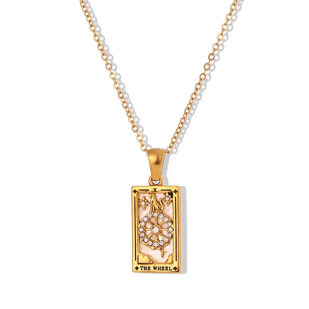 Gold Tarot Card Necklaces