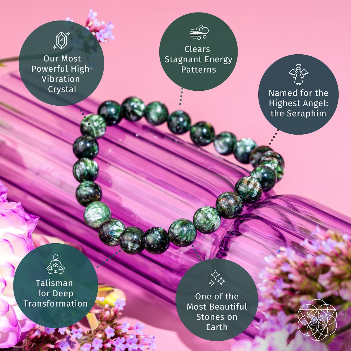 Angel Energy – Rare Seraphinite Bracelet of Transformation