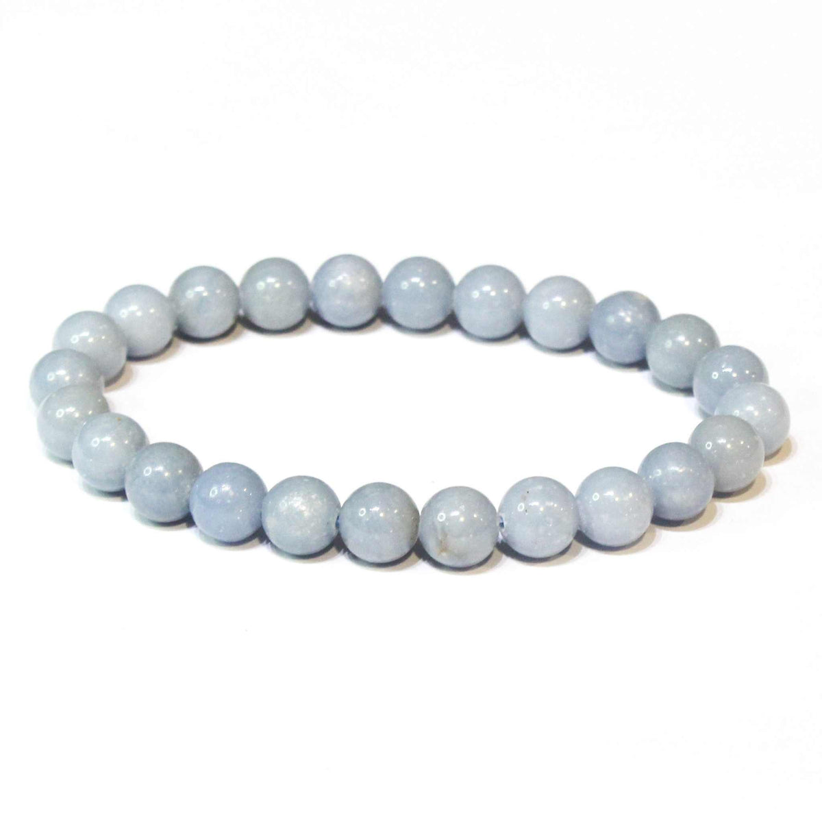 Angelite Round Bead Bracelet - Divine Communication