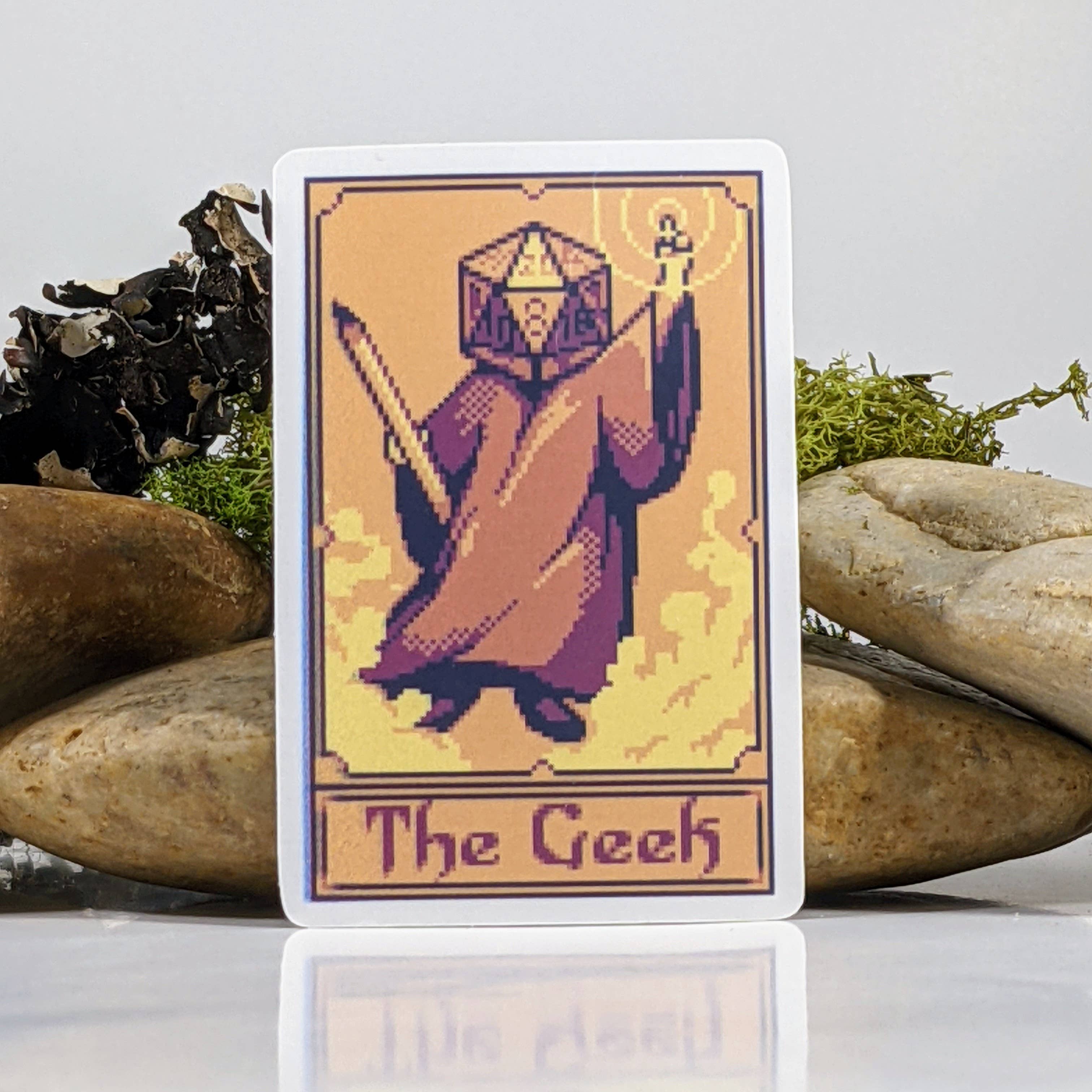 The Geek Polyhedral Dice Tarot Card Sticker - 2.5"