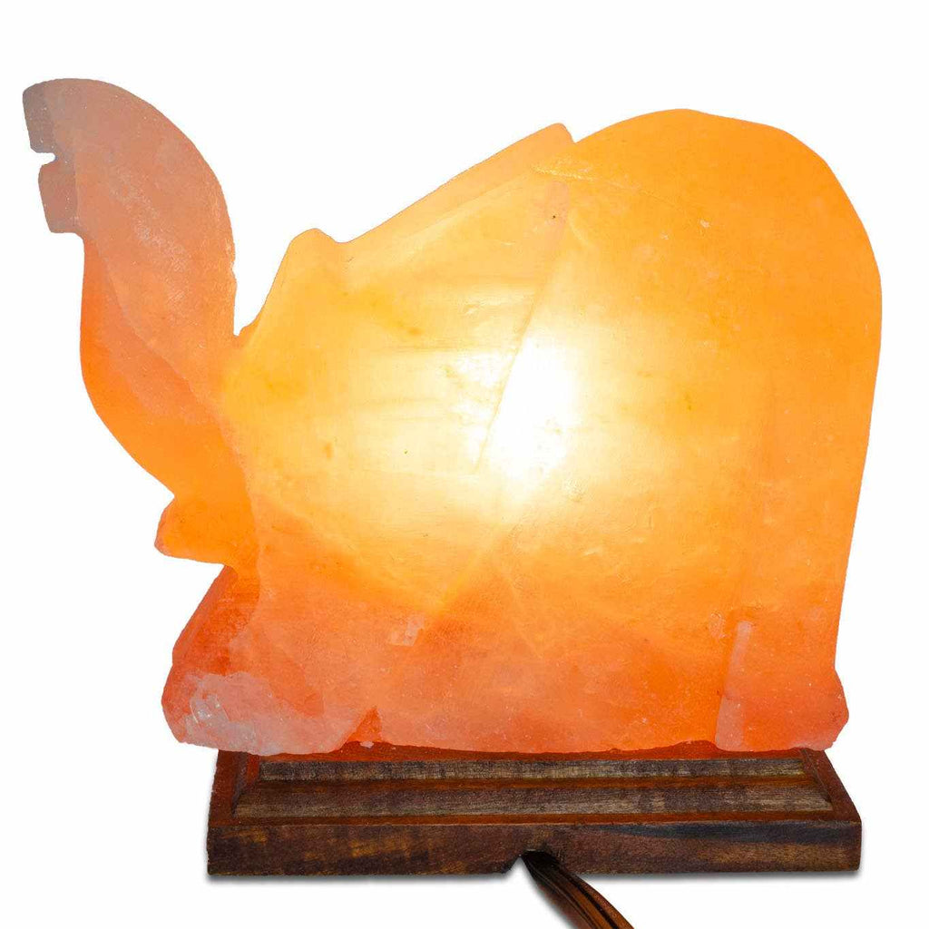 Elephant Shaped Salt Lamp  - 9" avg. - Cord, Bulb, Dimmer