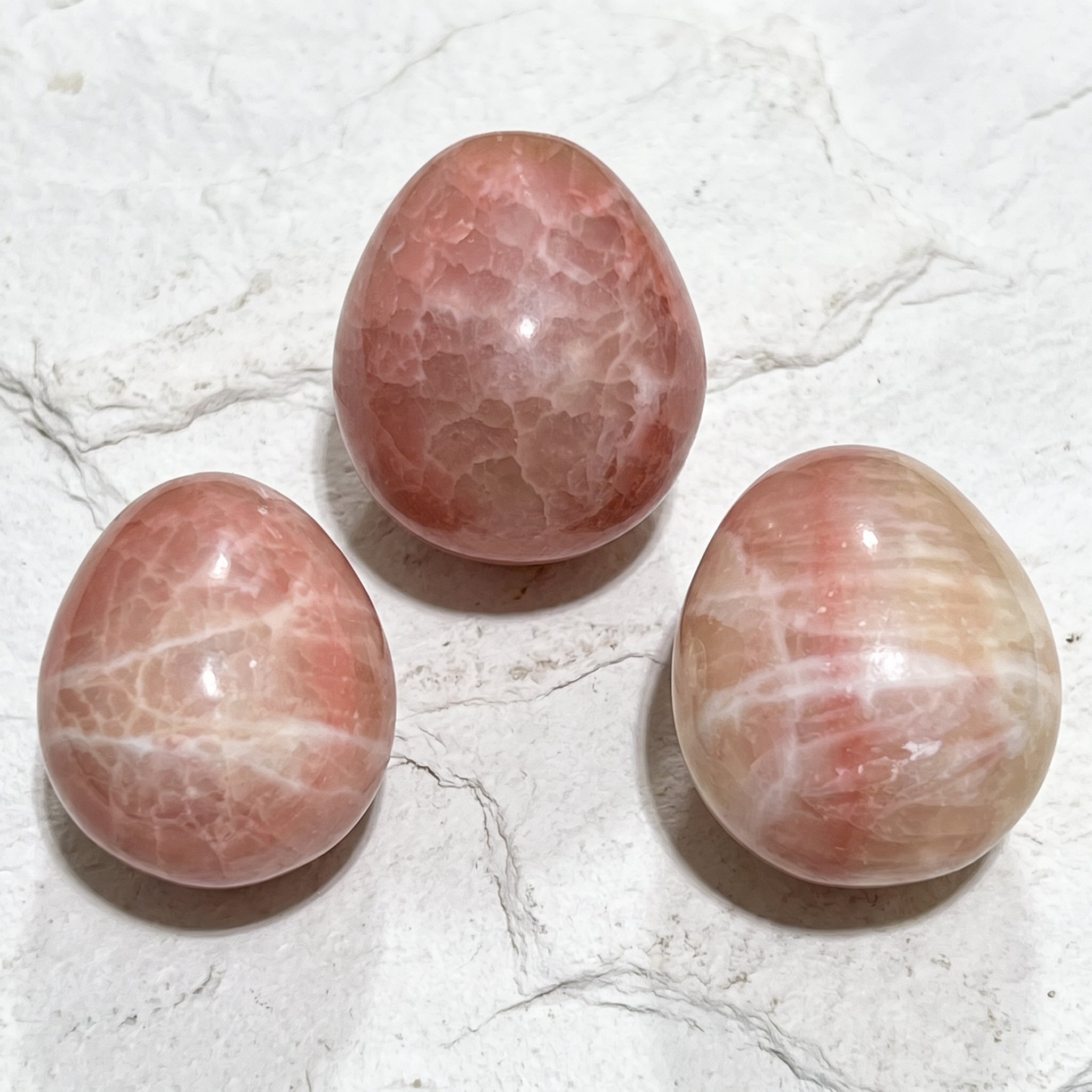 Red Calcite Crystal Egg Polished Carving