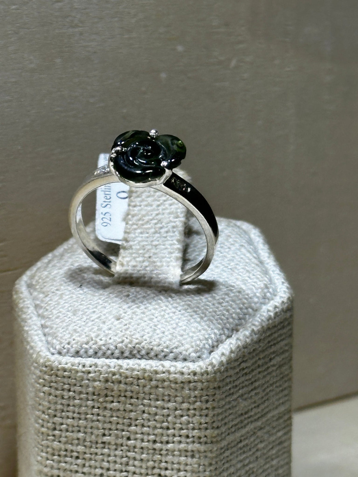 Sterling Silver Green Tourmaline Flower Ring (03.0048)