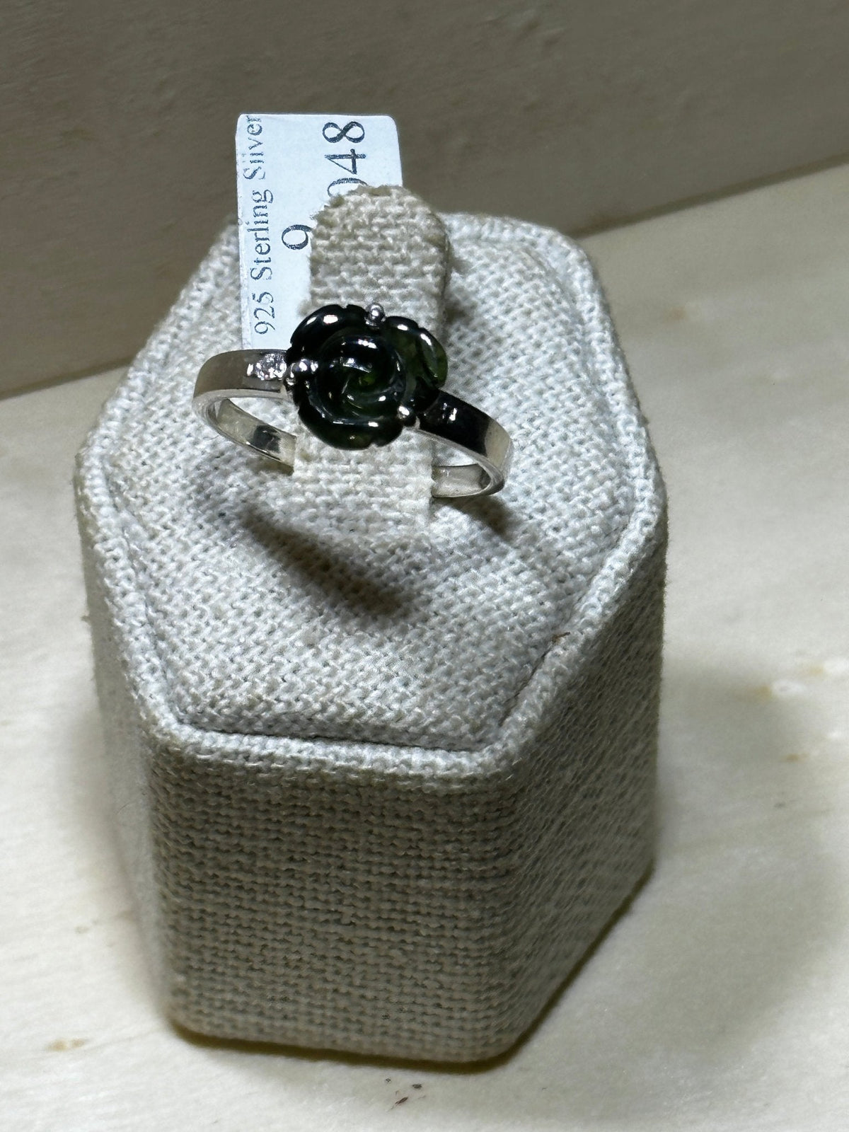 Sterling Silver Green Tourmaline Flower Ring (03.0048)