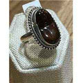 Sterling Silver Mexican Fire Agate Ring Size 7 "Fire Nugget"