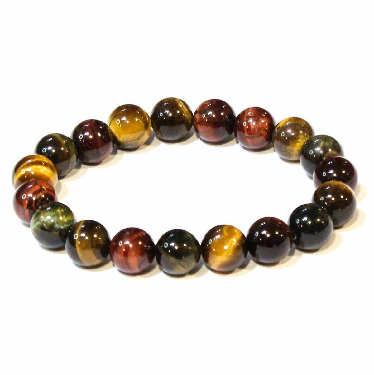 Multi-Color Tiger Eye Round Bead Bracelet - Personal Power