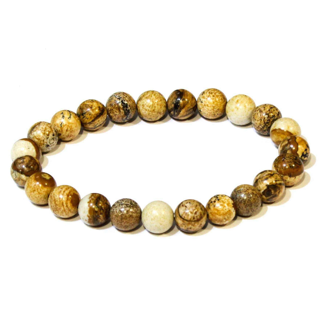 Picture Jasper Round Bead Bracelet