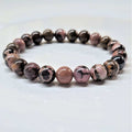 Rhodonite Round Bead Bracelet - Stone of Self Acceptance