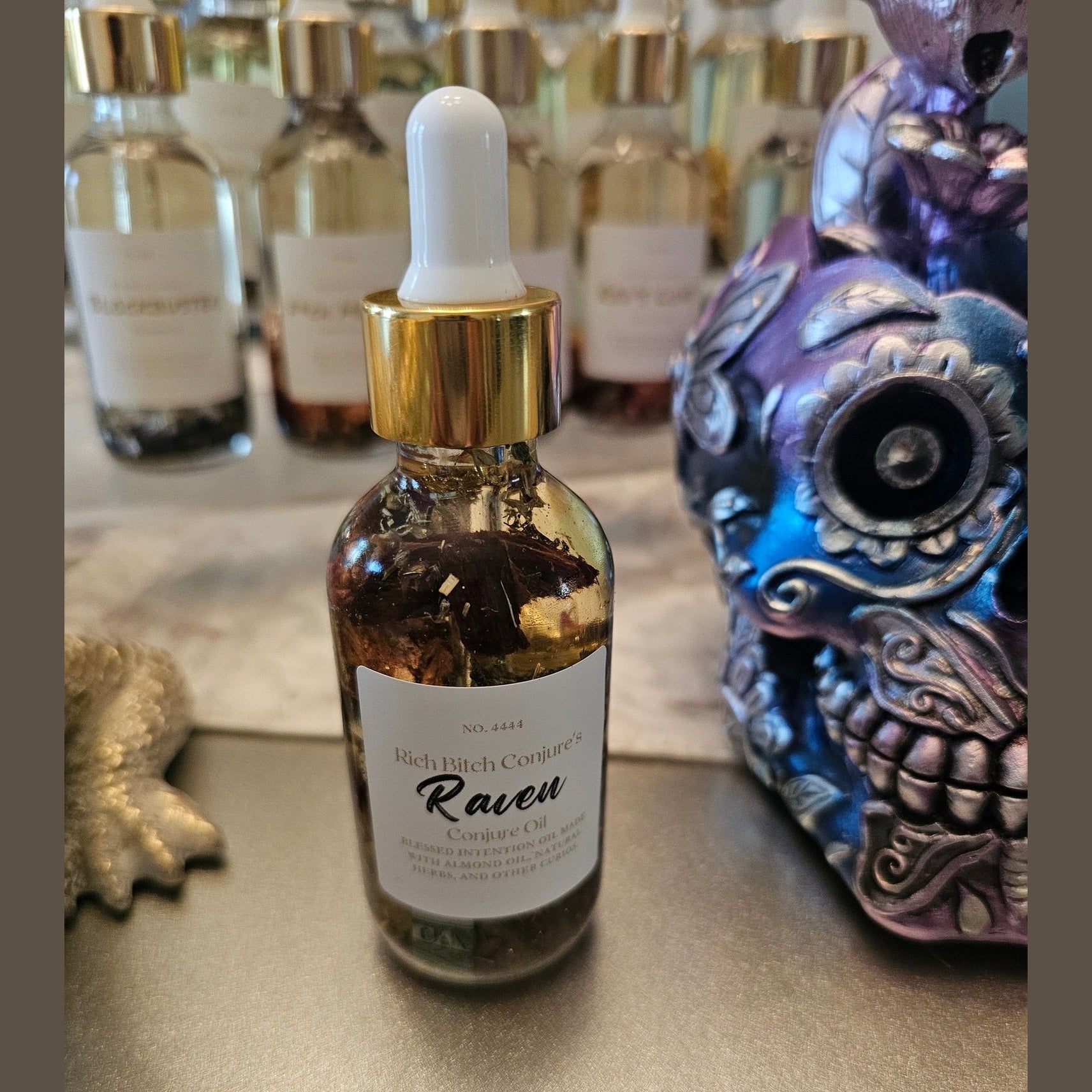 Raven Hoodoo Conjure Oil for Intuition, Manifestation, & Spiritual Power Ritual Oil