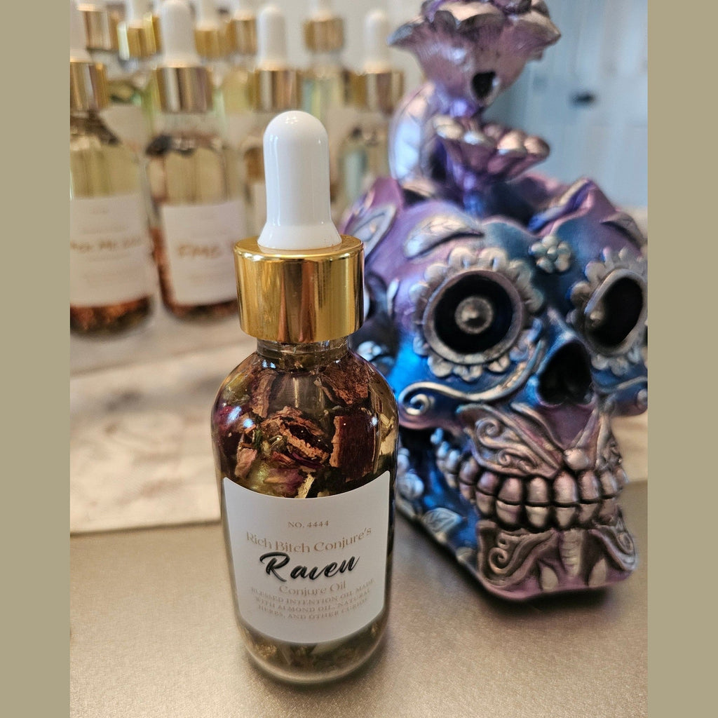 Raven Hoodoo Conjure Oil for Intuition, Manifestation, & Spiritual Power Ritual Oil