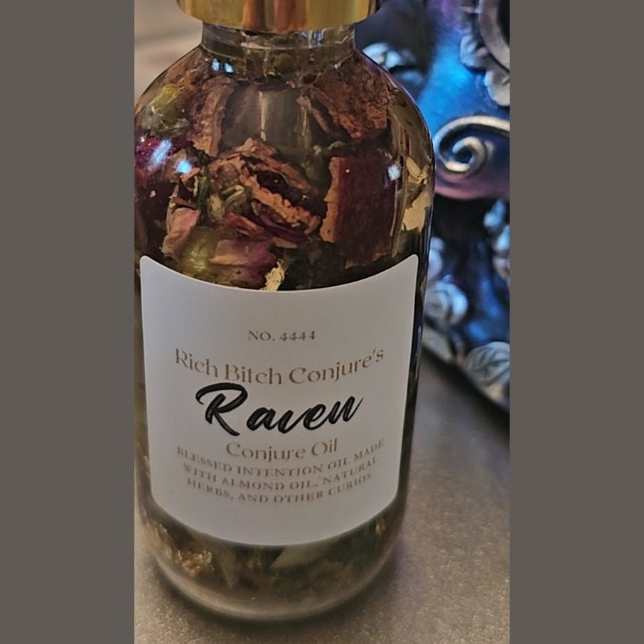 Raven Hoodoo Conjure Oil for Intuition, Manifestation, & Spiritual Power Ritual Oil